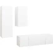 vidaXL 4-delige Tv-meubelset spaanplaat wit