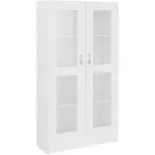 vidaXL Vitrinekast 82,5x30,5x150 cm bewerkt hout wit