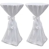 vidaXL Statafelhoes met strik 70cm Wit (2 stuks)