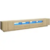 vidaXL Tv-meubel met LED-verlichting 260x35x40 cm sonoma eikenkleurig