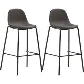 vidaXL Barstoelen 2 st stof donkergrijs