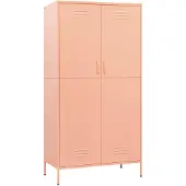 vidaXL Kledingkast 90x50x180 cm staal roze