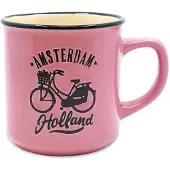Blokker Matix Mok Amsterdam Holland 8 Cm 250 Ml Keramiek Roze/zwart