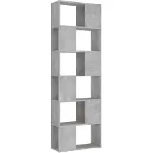 vidaXL Boekenkast/kamerscherm 60x24x186 cm bewerkt hout betongrijs