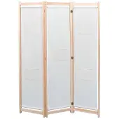 vidaXL Kamerscherm met 3 panelen 120x170x4 cm stof crème