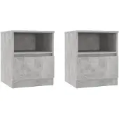 vidaXL Nachtkastjes 2 st 40x40x50 cm bewerkt hout betongrijs