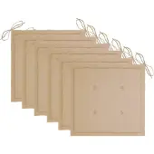 vidaXL Tuinstoelkussens 6 st 50x50x4 cm oxford stof beige