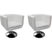 vidaXL Barstoelen 2 st kunstleer wit