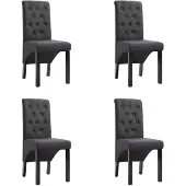 vidaXL Eetkamerstoelen 4 st stof donkergrijs