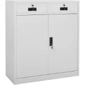vidaXL Kantoorkast 90x40x102 cm staal lichtgrijs