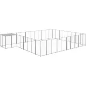 vidaXL Hondenkennel 25,41 m² staal zilverkleurig