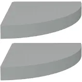 vidaXL Hoekschappen zwevend 2 st 25x25x3,8 cm MDF grijs
