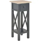 vidaXL Bijzettafel 27x27x65,5 cm hout zwart