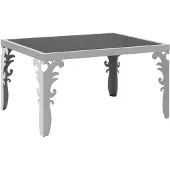 vidaXL Salontafel gespiegeld 80x60x44 cm roestvrij staal en glas