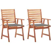 vidaXL Tuinstoelen 2 st met kussens massief acaciahout