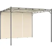 vidaXL Tuinprieel met zijgordijn 3x3x2,25 m crème
