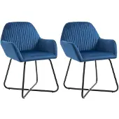 vidaXL Eetkamerstoelen 2 st fluweel blauw