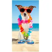 Good Morning Strandlaken Jack Russel - handdoek 75x150 cm