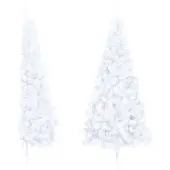 vidaXL Kunstkerstboom met standaard half 180 cm PVC wit