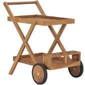 vidaXL Thee trolley, massief teakhout