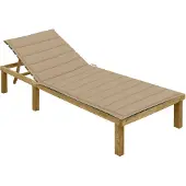 vidaXL Ligbed met beige kussen geïmpregneerd grenenhout