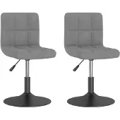 vidaXL Eetkamerstoelen draaibaar 2 st fluweel lichtgrijs
