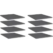 vidaXL Wandschappen 8 st 40x50x1,5 cm bewerkt hout hoogglans grijs