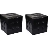 vidaXL Hocker 30 x 30 cm zwart (2 stuks) online kopen