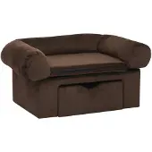 vidaXL Hondenbank met lade 75x50x38 cm pluche bruin