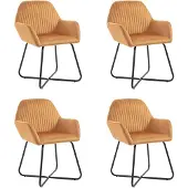 vidaXL Eetkamerstoelen 4 st fluweel crèmekleurig