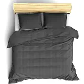 De Witte Lietaer Dekbedovertrek Zygo Ebony Satijn-260 x 200 / 220 / 240 cm | Extra Breed