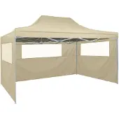vidaXL Partytent met 3 zijpanelen, 3x4,5 meter, crème