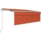 vidaXL Luifel automatisch uittrekbaar rolgordijn 4x3 m oranje bruin