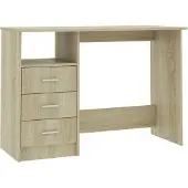 vidaXL Bureau met lades 110x50x76 cm spaanplaat sonoma eikenkleurig