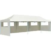 vidaXL Vouwtent pop-up met 5 zijwanden 3x9 m crème