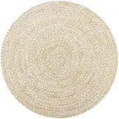 vidaXL Vloerkleed handgemaakt 90 cm jute wit en naturel