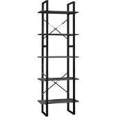 vidaXL Boekenkast met 5 schappen 60x30x175 cm massief grenenhout grijs