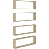 vidaXL Wandschappen kubus 4 st 100x15x30 cm bewerkt hout sonoma eiken