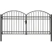 vidaXL Hekpoort ASSEN dubbele deur met gebogen bovenzijde staal 300x125 cm