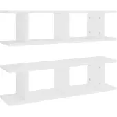 vidaXL Wandschappen 2 st 75x18x20 cm bewerkt hout wit