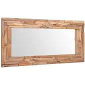 vidaXL Decoratieve spiegel rechthoekig 90x60 cm teakhout