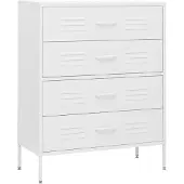 vidaXL Kommode, wit, 80x35x101,5 cm, staal