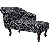 vidaXL Chaise longue Noir et blanc Tissu242403