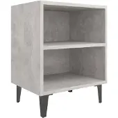 vidaXL Nachtkastje met metalen poten 40x30x50 cm betongrijs