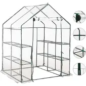 vidaXL Tuinkas met 8 schappen 143x143x195 cm