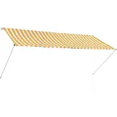 vidaXL Luifel uittrekbaar 300x150 cm geel en wit
