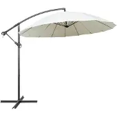 vidaXL Zweefparasol met aluminium paal 3 m wit
