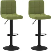 vidaXL Barkrukken, 2 stuks, lichtgroen, fluweel