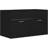 vidaXL Wastafelkast 80x38,5x46 cm bewerkt hout zwart