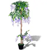 vidaXL Kunstplant blauwe regen met pot 120 cm